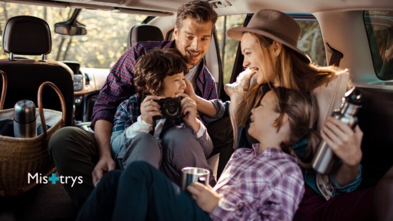 Family on a road trip vacation