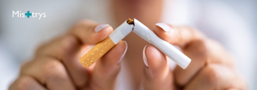 Breaking a cigarette in half