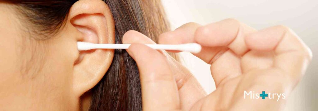 Cotton bud in ear causing damage